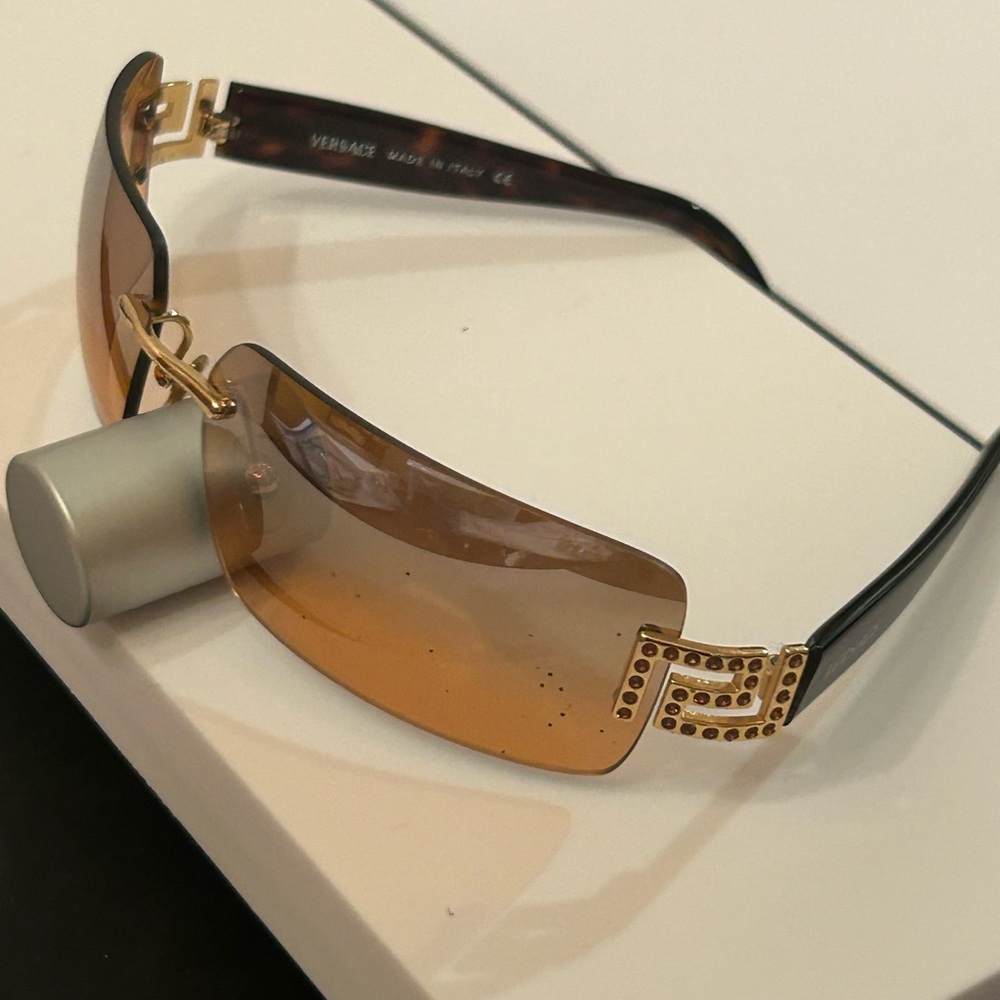 Versace Gold and Tan Sunglasses